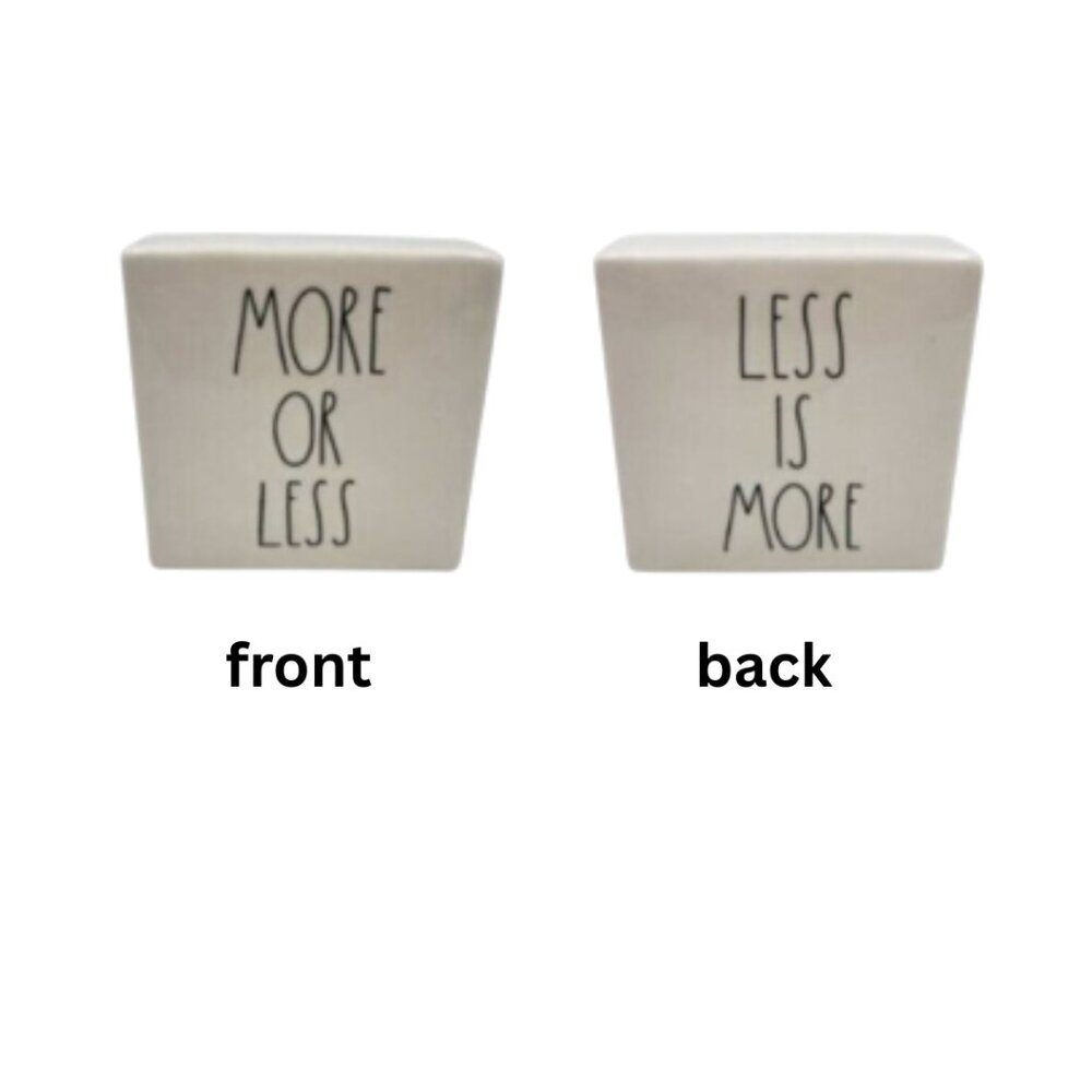 🔷️Rae Dunn Square Decor More or Less Less is More One Piece